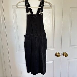 Madewell Women’s black denim overall dress, size Medium